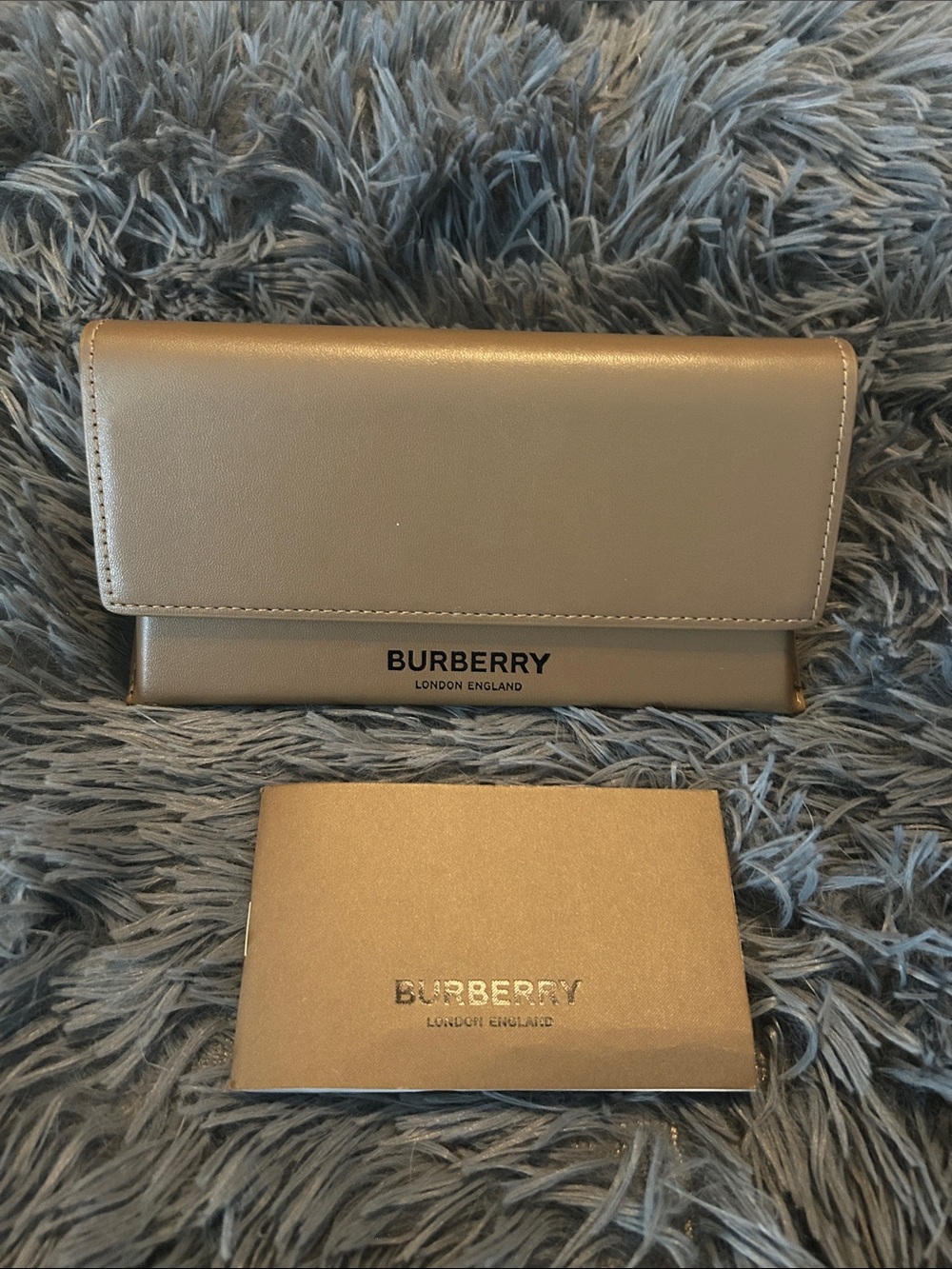 Burberry Beige Leather Continental eyeglass case
